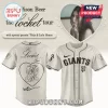 Cream and black Giants baseball jersey for Madison Beer's The Locket Tour with an MB monogram on the back!