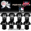Black and white Martin Garrix baseball jersey with number 96, featuring MLB team logos for his Americas Tour!