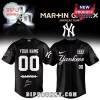Custom black Martin Garrix Yankees baseball jersey with white script, +xx logo, and personalized name and number on the back!