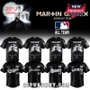 Black Martin Garrix Americas Tour custom baseball jersey for MLB teams like Dodgers, Yankees, Rangers, and Giants!