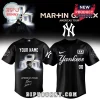 Custom black baseball jersey with Martin Garrix Americas Tour graphic on back and Yankees logo on front with YOUR NAME text!