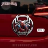 Chrome Spider-Man car emblem featuring red and blue Spider-Man crouching within a silver spider logo with SPIDERMAN EDITION text!