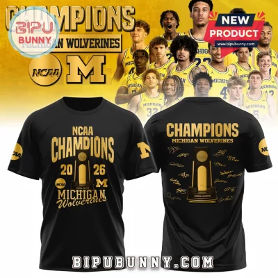 Michigan Wolverines 2026 NCAA Basketball Champions Commemorative T-Shirt