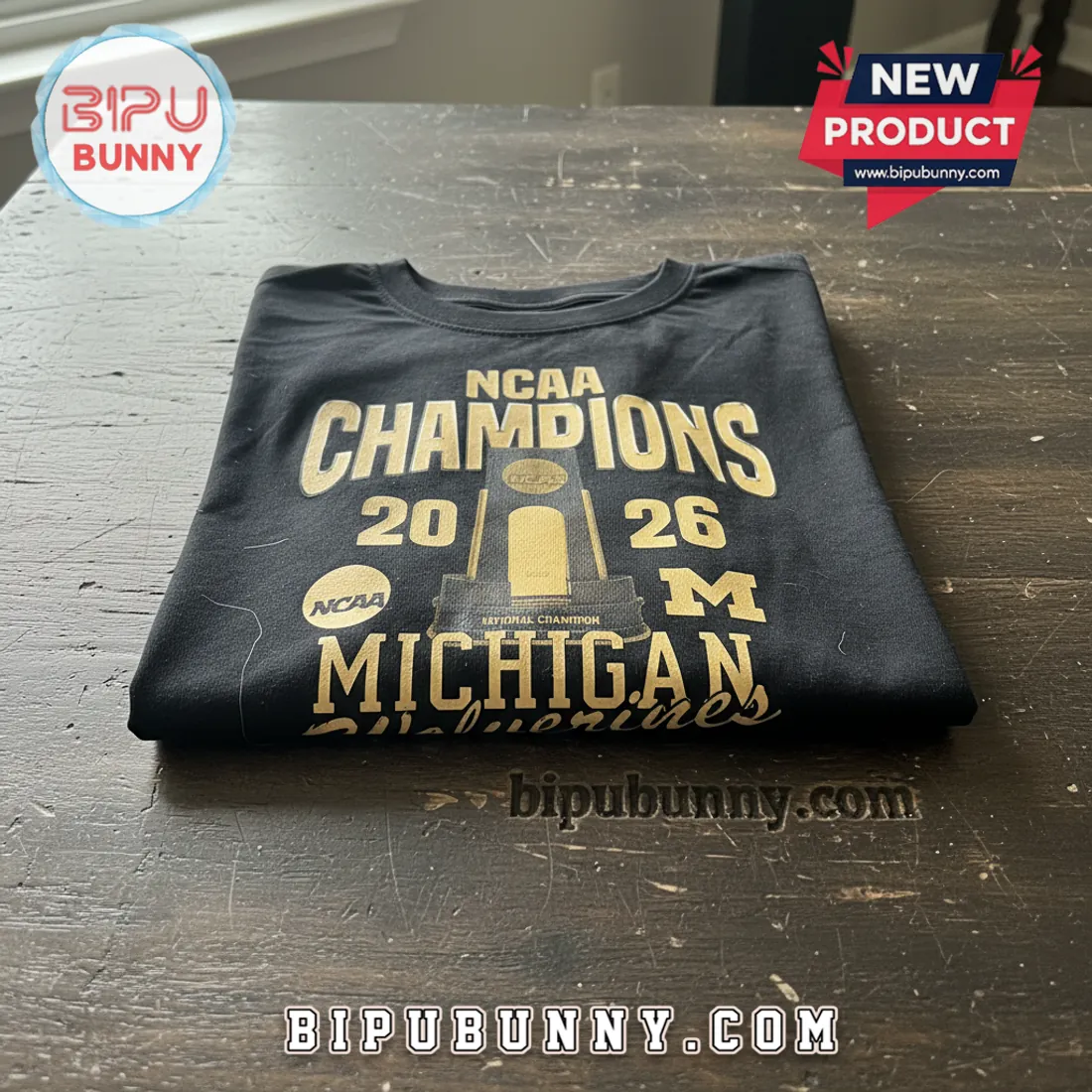 Michigan Wolverines 2026 NCAA Basketball Champions Commemorative T-Shirt