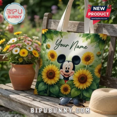 Mickey Mouse Sunflower Custom Tote Bag