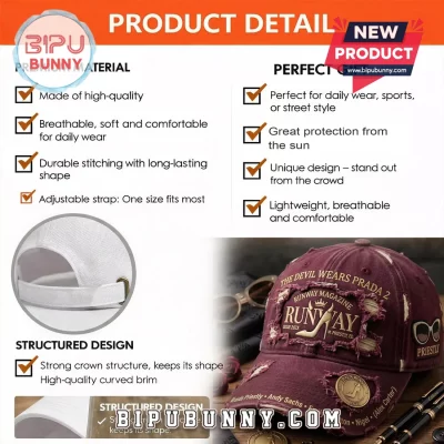 Miranda Priestly Runway Magazine Vintage Distressed Baseball Cap