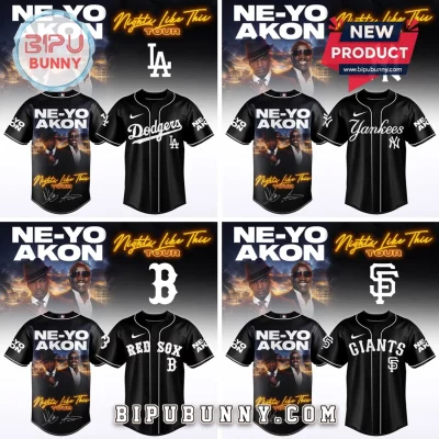 Ne-Yo Akon Nights Like This Tour MLB All Team Concert Baseball Jersey