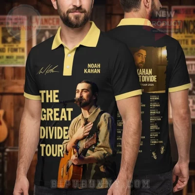 Noah Kahan The Great Divide Tour 2026 Concert Merch Polo Shirt
