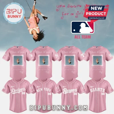 Olivia Rodrigo Guts Tour Custom MLB All Teams Pink Baseball Jersey