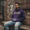 Purple Omega Psi Phi hoodie with beige text 