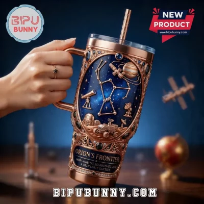 Orion’s Frontier Luxury Space Engraved 3D Constellation Insulated Tumbler