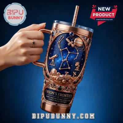 Orion’s Frontier Luxury Space Engraved 3D Constellation Insulated Tumbler