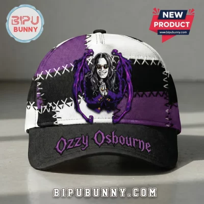 Ozzy Osbourne Purple Winged Patchwork Design Baseball Cap