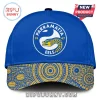 Royal blue cap with Parramatta Eels 1947 logo featuring a yellow eel and an Indigenous art style brim!