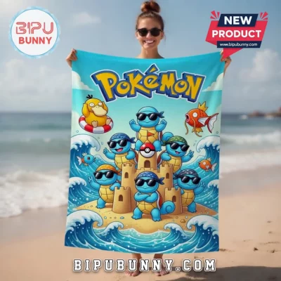 Pokémon Squirtle Squad Beach Day Fun Premium Absorbent Beach Towel