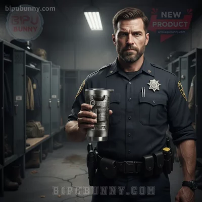 Police Officer Personalized Thin Blue Line Tactical Stainless Steel Tumbler