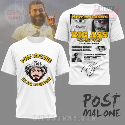 Post Malone Big Ass World Tour 2023 Concert Dates Fan T-Shirt