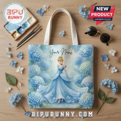 Premium Cinderella Hydrangea Floral Custom Tote Bagg
