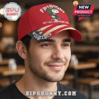 Red Friday Snoopy Military American Flag Personalized Baseball Cap
