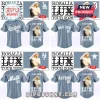 Light blue baseball jersey with Rosalía LUX Tour 2026 graphic and custom name/number for MLB teams like Dodgers and Red Sox!