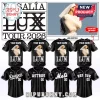 Custom black Rosalía LUX Tour 2026 baseball jersey with white text and photo of the singer on the back!