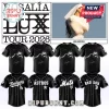 Rosalía Lux Tour 2026 black baseball jersey with MLB team logos like Dodgers, Astros, Mets, and Red Sox in a modern style!