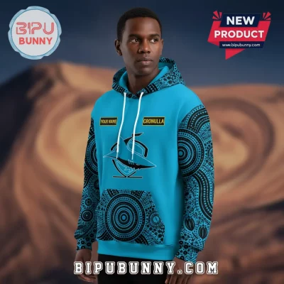 Sharks 2026 Indigenous Heritage NRL Custom Name Blue Hoodie