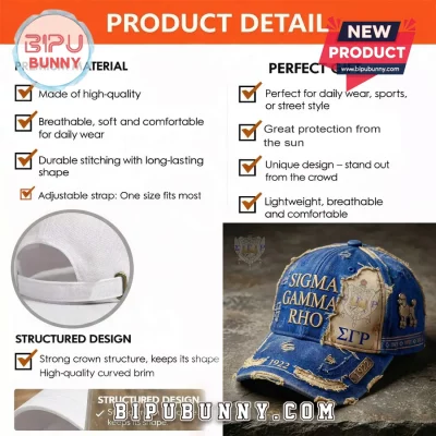 Sigma Gamma Rho 1922 Distressed Blue Greek Sorority Baseball Cap