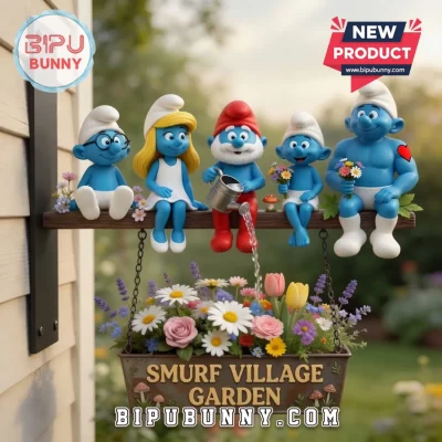 Smurf Village Garden 3D Characters Wooden Wall Signs