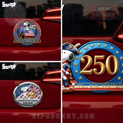 Snoopy Patriot USA 250th Anniversary Commemorative Car Badge