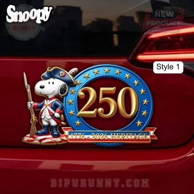 Snoopy Patriot USA 250th Anniversary Commemorative Car Badge