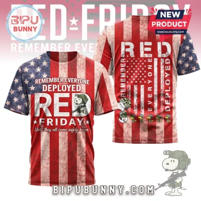 Snoopy RED Friday Remember Everyone Deployed Patriotic US Flag T-Shirt