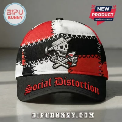 Social Distortion Premium Skull Patchwork Embroidered Baseball Cap