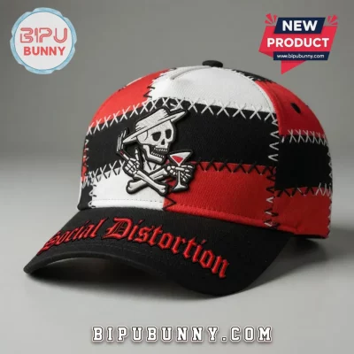 Social Distortion Punk Rock Skully Skeleton Quilted Baseball Cap