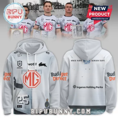 South Sydney Rabbitohs ANZAC Navy 2026 Commemorative NRL Hoodie