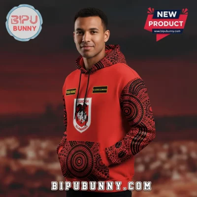 St. George Illawarra Dragons 2026 Indigenous Personalized Red Hoodie