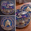 Star Trek 60th Anniversary metallic coin! Features silver USS Enterprise, blue galaxy, console, text 1966-2026, and gold Starfleet delta, THE FINAL FRONTIER!