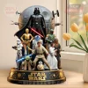 Black gold Star Wars 50th Anniversary Celestial Harmony diorama! Features Vader, Luke, Leia, Han, Yoda, droids, Death Star, ships!