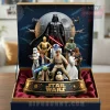 Star Wars 50th Anniversary diorama! Vader, Luke, Leia, Han, Yoda, Chewie, Droids! Death Star! Gold STAR WARS text!