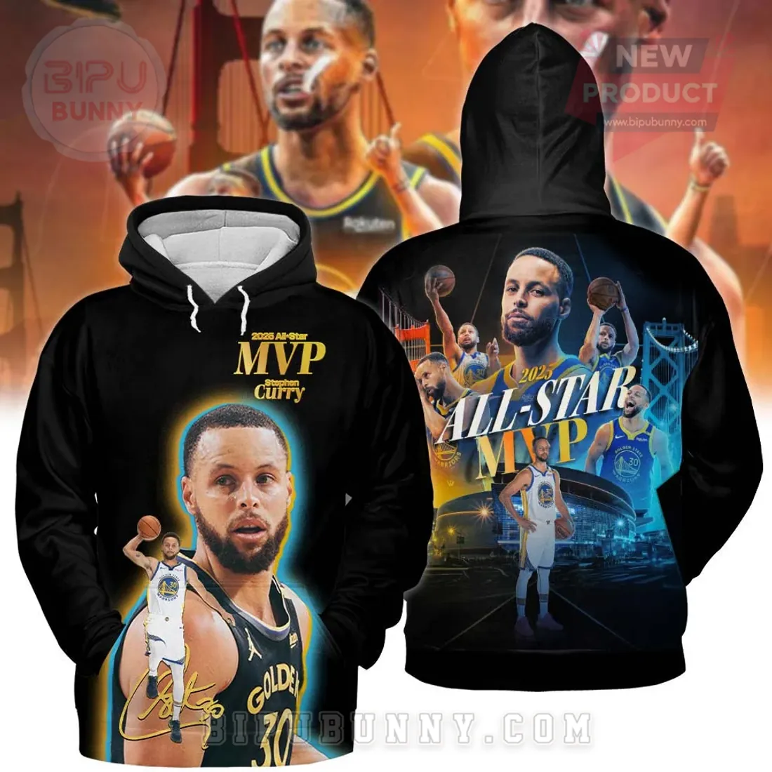 Stephen Curry 2025 All-Star MVP Golden State Warriors 3D T-Shirt Stephen Curry 2025 All-Star MVP Golden State Warriors 3D T-Shirt