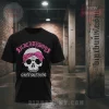 Black t-shirt with pink SUICIDEBOY$ text, white skull wearing pink bandana, G59, GREYDAY 2023 below, gothic font.!