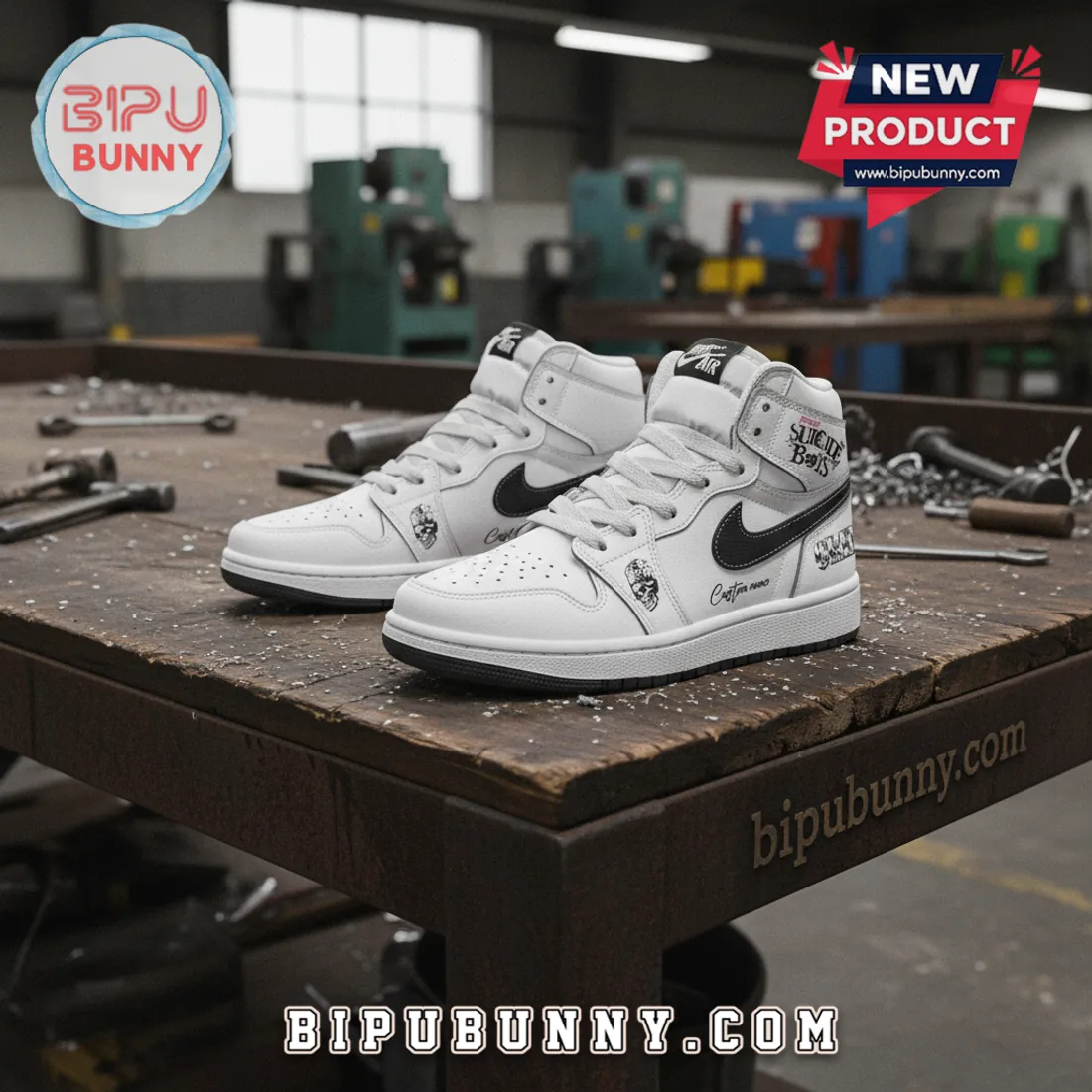 Suicideboys GREYDAY 2023 Tour Custom Skull High-Top Sneakers