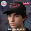 Black baseball cap with pink distressed font text reading 'Suicide Boys' and 'GREYDAY' with a small pink skull logo on the side!