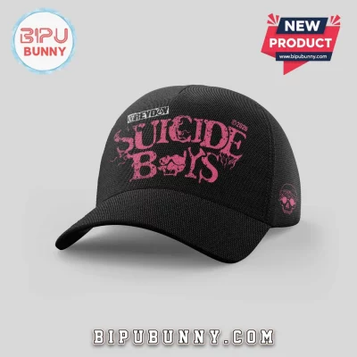 Suicideboys GREYDAY Pink Skull Logo Tour Merch Black Baseball Cap