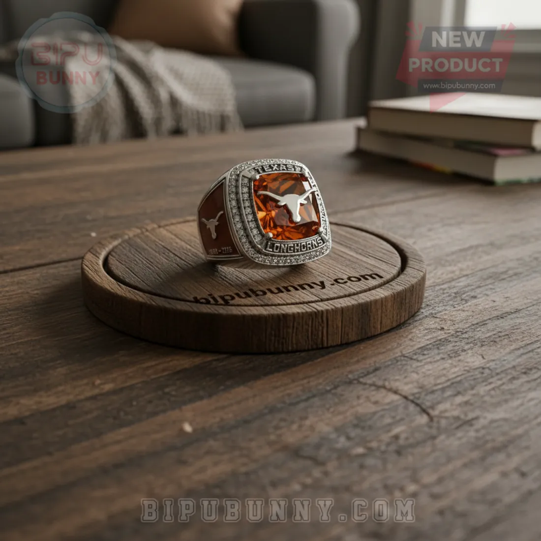 Texas Longhorns 1893-2026 Anniversary Luxury Crystal Fan Ring