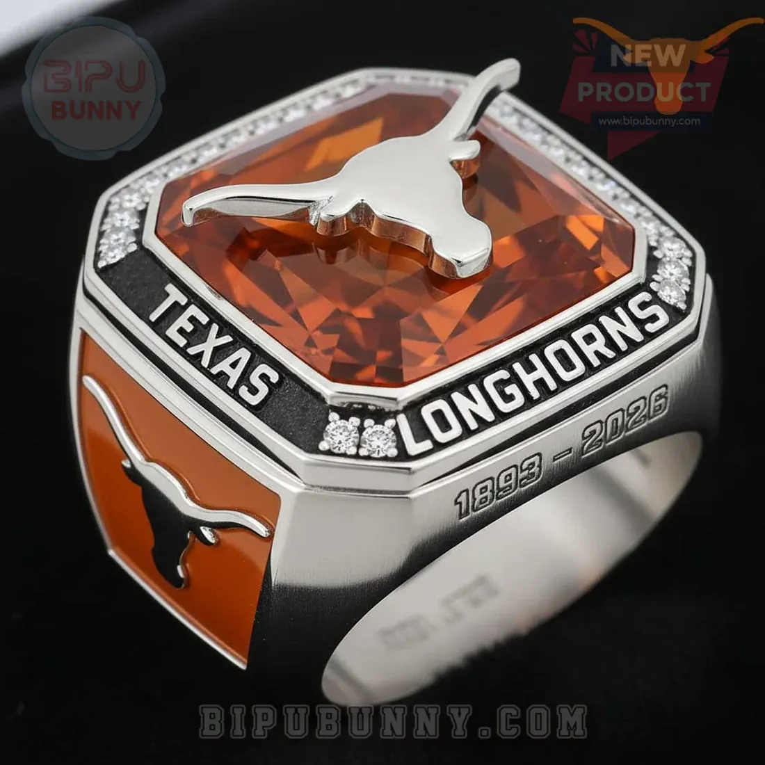 Texas Longhorns 1893-2026 Commemorative Legacy Orange Stone Ring Texas Longhorns 1893-2026 Commemorative Legacy Orange Stone Ring