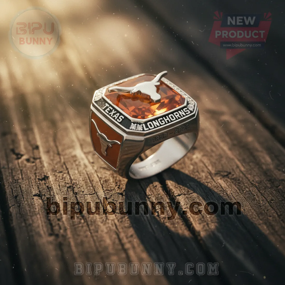 Texas Longhorns 1893-2026 Commemorative Legacy Orange Stone Ring Texas Longhorns 1893-2026 Commemorative Legacy Orange Stone Ring