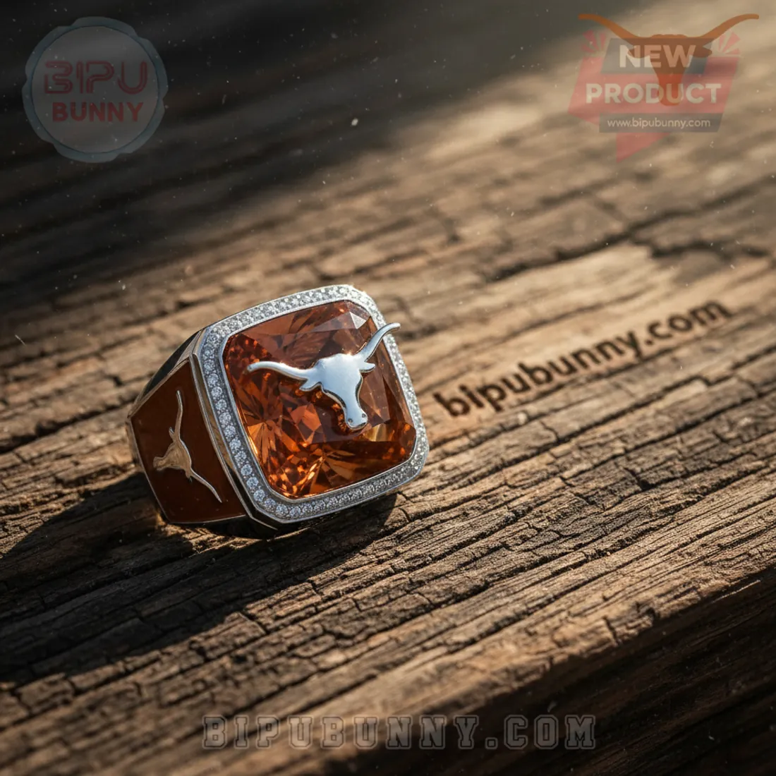 Texas Longhorns 1893-2026 Luxury Commemorative Orange Gemstone Diamond Ring Texas Longhorns 1893-2026 Luxury Commemorative Orange Gemstone Diamond Ring