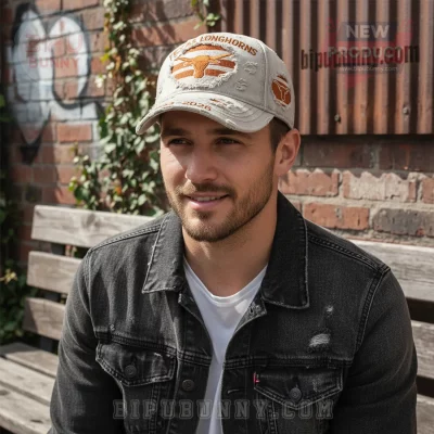Texas Longhorns Distressed 1883-2026 Anniversary Embroidered Baseball Cap