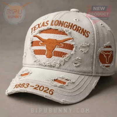 Texas Longhorns Distressed 1883-2026 Anniversary Embroidered Baseball Cap